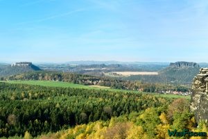 Lilienstein und Festung Königstein vom Gohrisch
